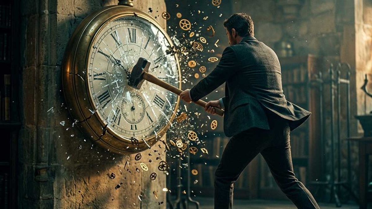 時計を破壊するイメージ